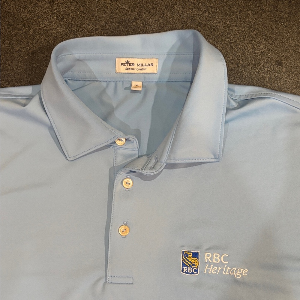 Peter Millar XL RBC Heritage Light Blue Polo Shirt